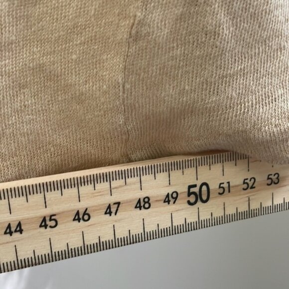 MASSIMO Dutti Linen Short Sleeve Button Down Neutral Cream